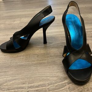 Balenciaga black leather pumps